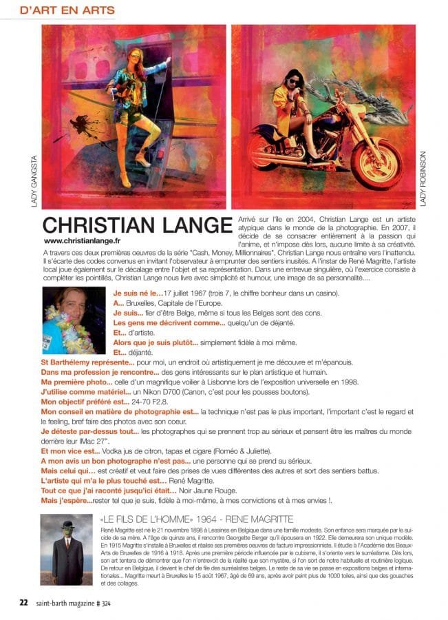 Christian L. Lange - St Barth Magazine - Mars 2015